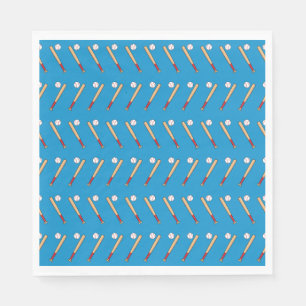 Baseball Bat with Ball Pattern Napkin