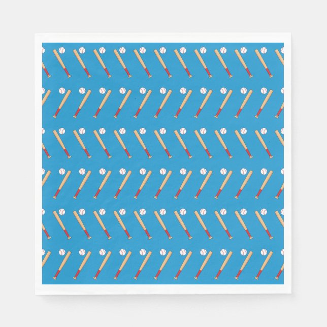 Baseball Bat with Ball Pattern Napkin (Front)