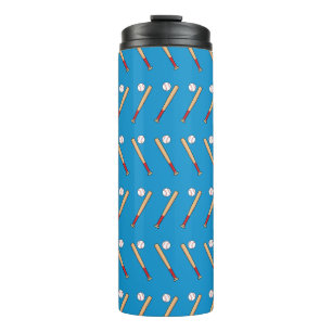 Baseball Bat with Ball Pattern Thermal Tumbler
