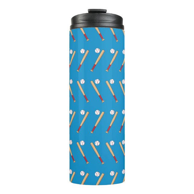 Baseball Bat with Ball Pattern Thermal Tumbler (Front)