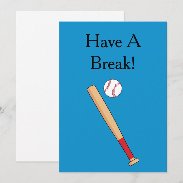 Baseball Bat with Ball Personalise Holiday Card (Front/Back)