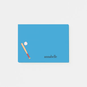 Baseball Bat with Ball Personalise Post-it Notes