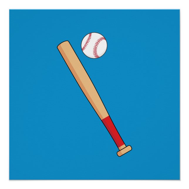 Baseball Bat with Ball Poster (Front)