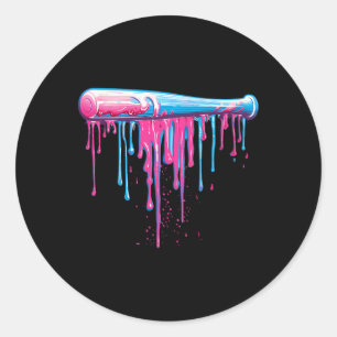 Baseball Bat With Sprinkles Drip For Men Boys Classic Round Sticker