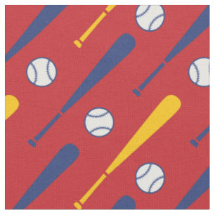 Baseball bats red, yellow and blue fabric