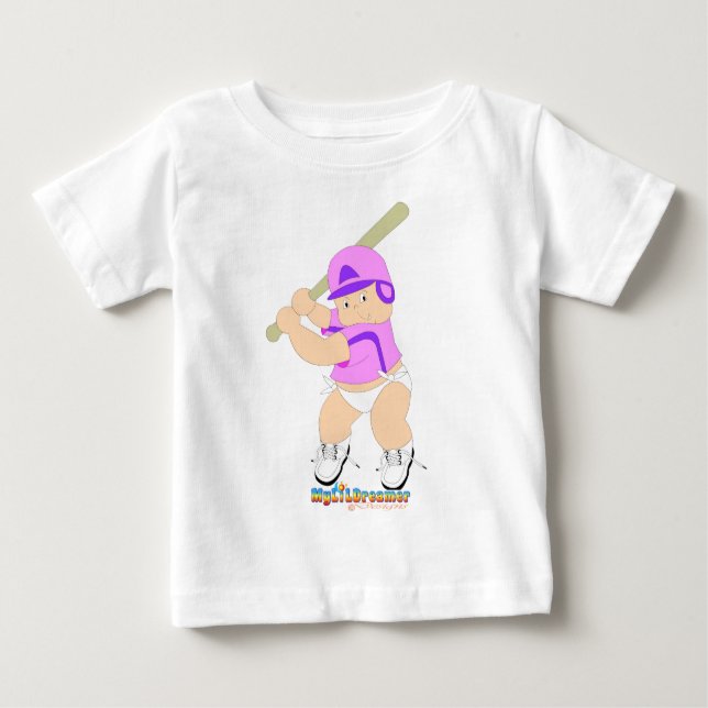 Baseball Batter Baby Girl Baby T-Shirt (Front)