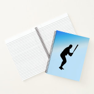 Baseball Batter Blue Sports Notebook