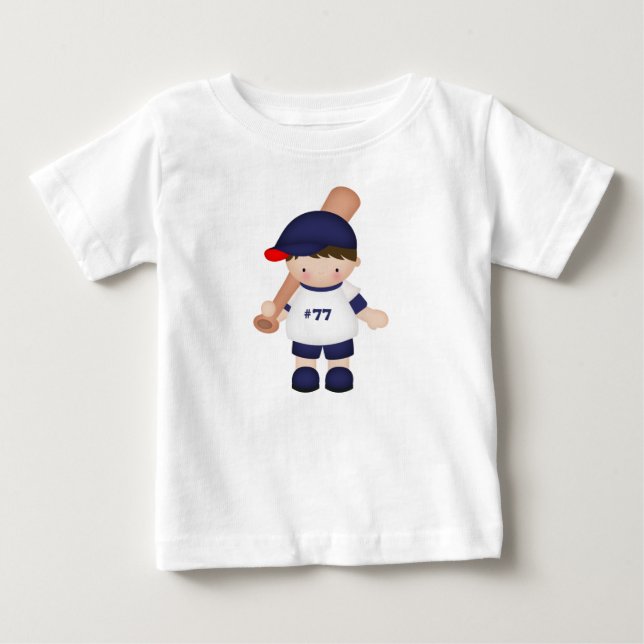Baseball Batter Boy Sports Athletics Games Baby T-Shirt (Front)