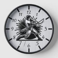 Baseball Batter Silhouette Gift Wall Clock