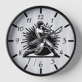 Baseball Batter Silhouette Gift Wall Clock