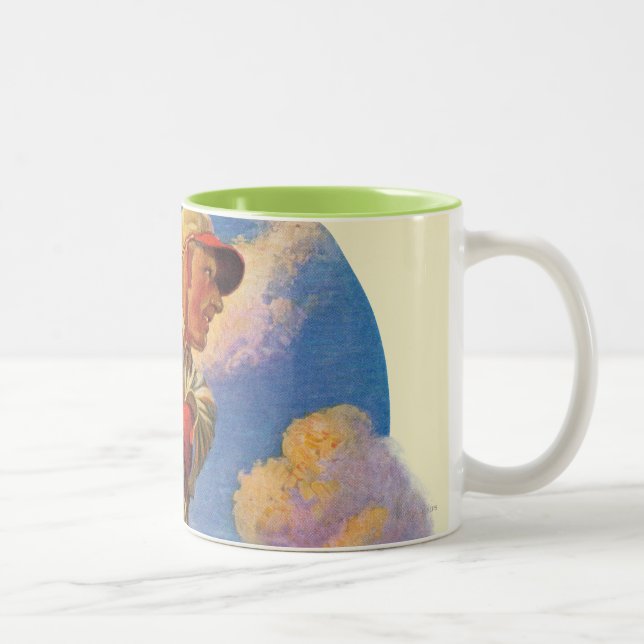 Baseball Batter Two-Tone Coffee Mug (Right)