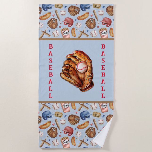 Baseball  beach towel (Front)