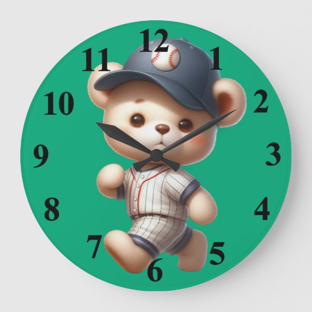 Baseball Bears 1 Large Clock (Front)