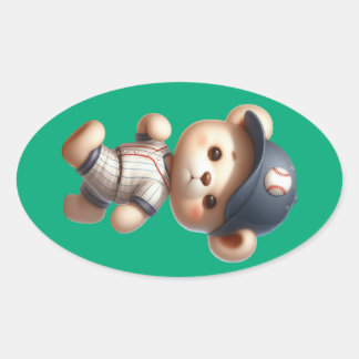 Baseball Bears 1 Oval Sticker