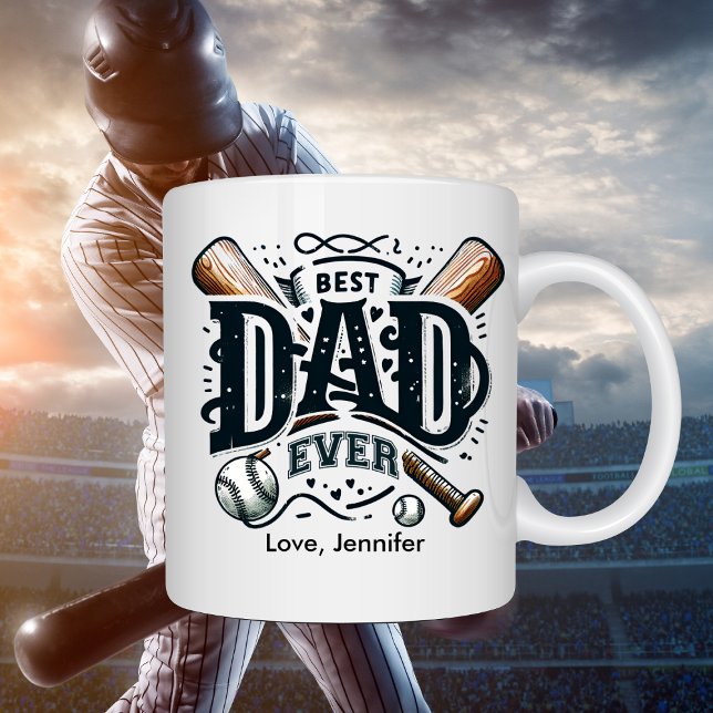 Baseball Best Dad Father's Day Personalised    Coffee Mug (Creator Uploaded)