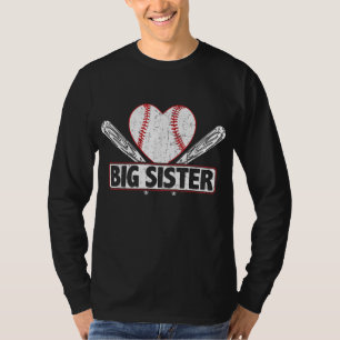 Baseball Big Sister Matching Family Softball Baseb T-Shirt