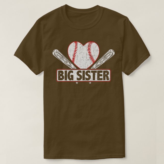 Baseball Big Sister Matching Family Softball Baseb T-Shirt (Design Front)