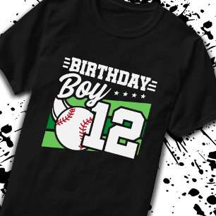 Baseball Birthday 12 Year Old Boy 12th Birthday T-Shirt