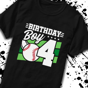 Baseball Birthday 4 Year Old Boy 4th Birthday T-Shirt