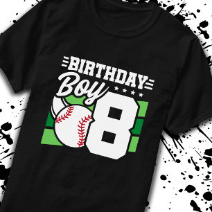 Baseball Birthday 8 Year Old Boy 8th Birthday T-Shirt