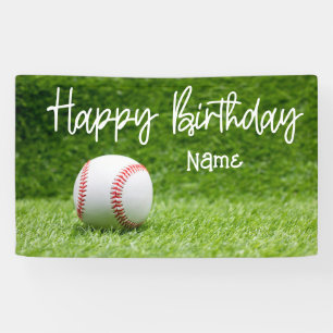 Baseball Birthday Banner with ball 