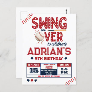 Baseball birthday boy postcard