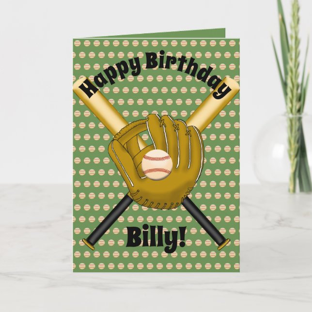 Baseball Birthday Card (Front)