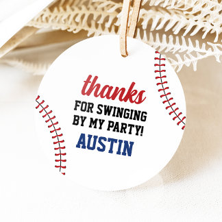 Baseball Birthday Circle Favour Tags