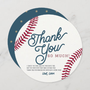Baseball Birthday Circle Thank You Card