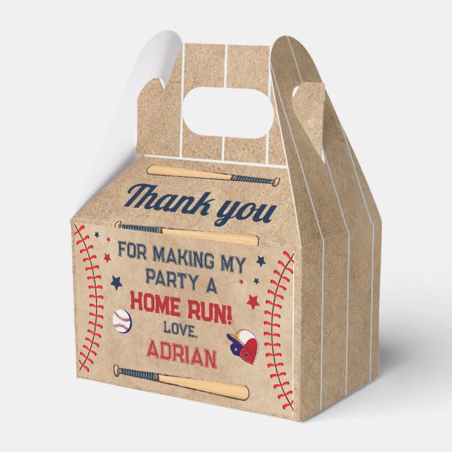 Baseball Birthday Favour Box (Front Side)