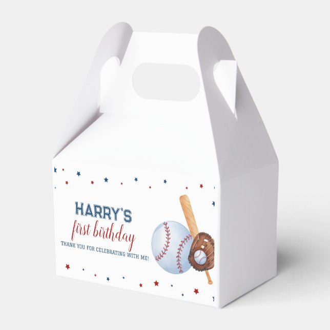 Baseball Birthday Favour Box Batter Up (Front Side)