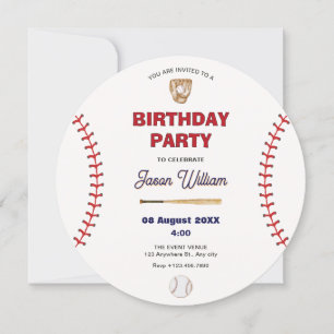 Baseball birthday invitation