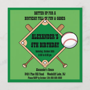 Baseball Birthday Invitation