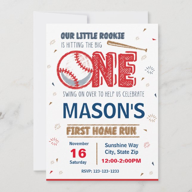 Baseball Birthday Invitation (Front)