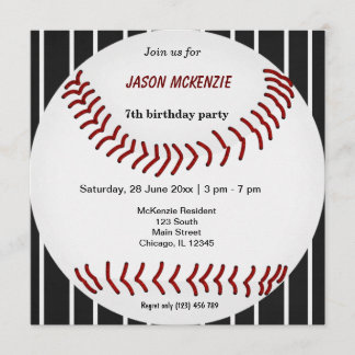 Baseball Birthday Invitation