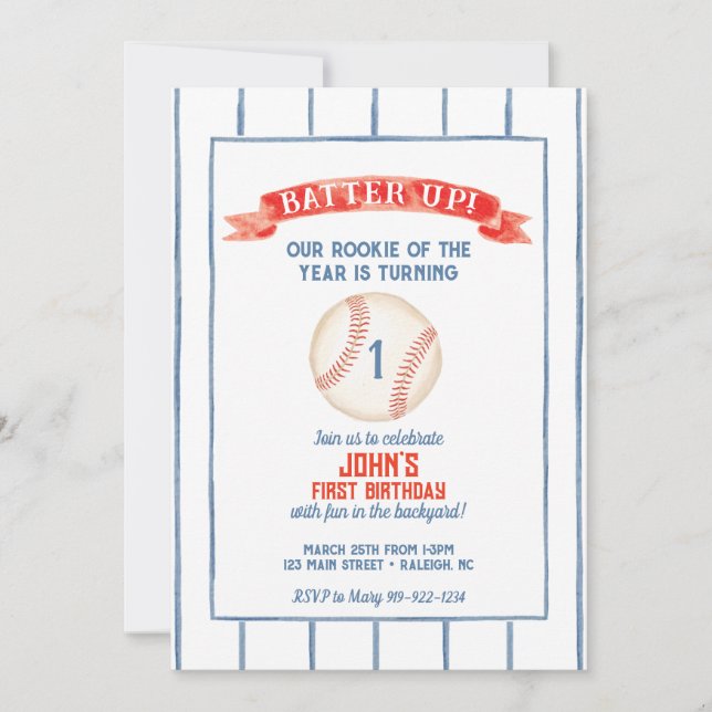 Baseball Birthday Invitation (Front)
