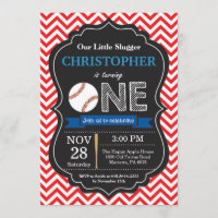 Baseball Birthday Invitation 1st Birthday Party