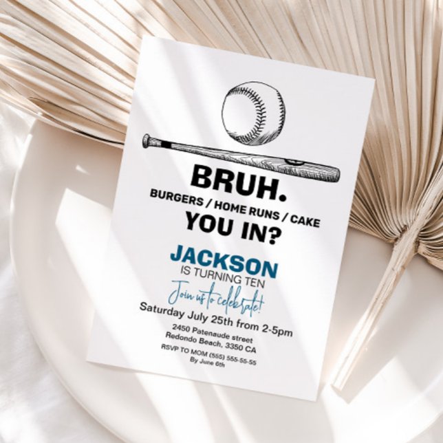 Baseball birthday Invitation - Any age (Baseball invitation)