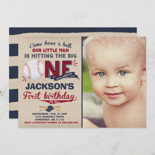 Baseball Birthday Invitation Baseball 1st Birthday
