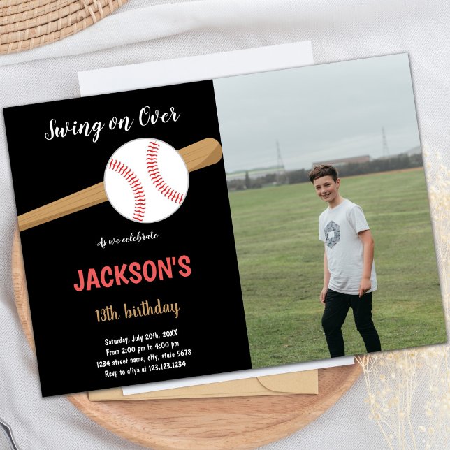 Baseball Birthday Invitations with Photo (Baseball Birthday Invitations with photo)