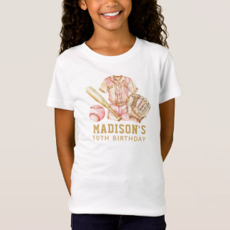Baseball Birthday Luxury Rose & Gold T-Shirt