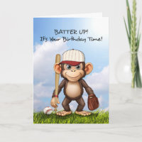 Baseball Birthday Monkey Bat Ball Glove Outside