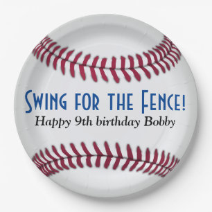 Baseball birthday paper plate