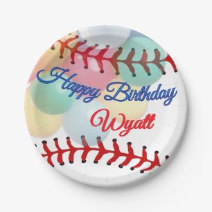 Baseball Birthday Paper Plate