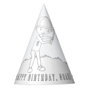 Baseball Birthday Party (Boy) - Colour Your Own Ha Hat