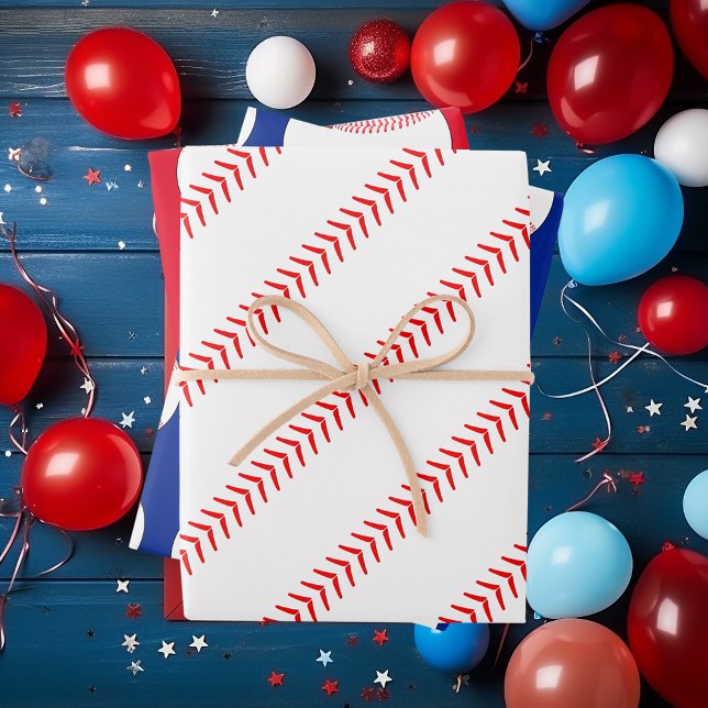 Baseball Birthday Party Custom Colours  Wrapping Paper Sheet (baseball wrapping paper)