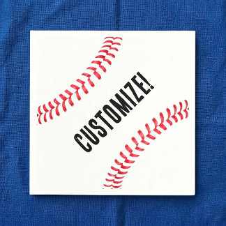 Baseball Birthday Party Custom Name or Text Napkin