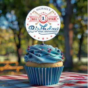 Baseball Birthday Party Favour Sticker