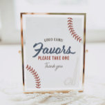 Baseball Birthday Party Favours Sign<br><div class="desc">Invite birthday guests to take a favour with this baseball themed sign.</div>