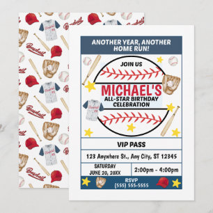 Baseball Birthday Party Invitation